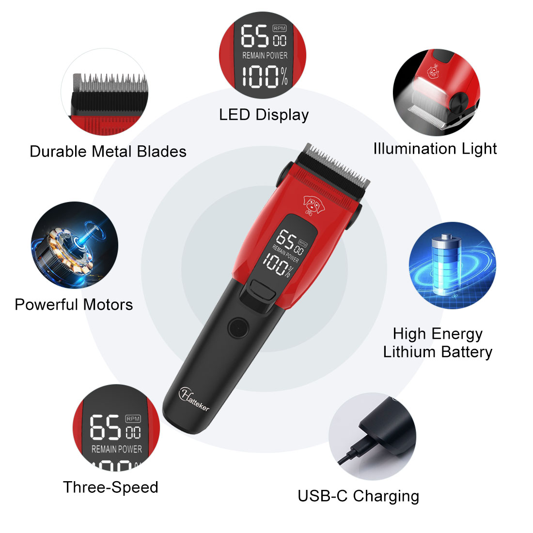 Hatteker Alat Cukur Bulu Hewan - Dog Grooming Clippers ulasan dan harga